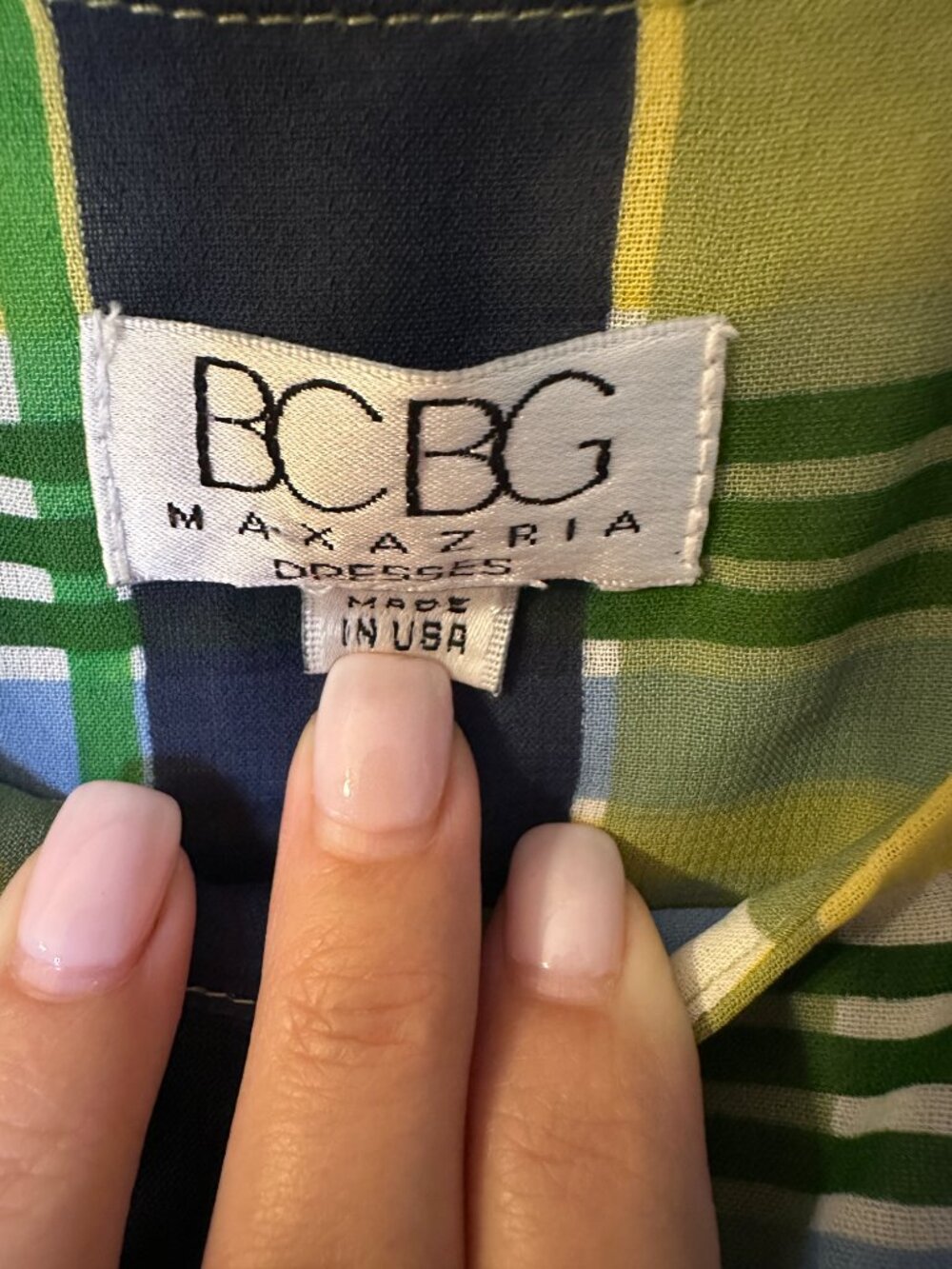 Vintage Y2K BCBG Max Azria Plaid Maxi Dress Womens 4 Bias Cut Lined Chiffon - Picture 5 of 9